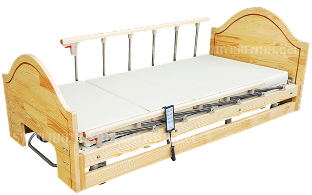KTB 0171  เตียงผู้ป่วย 3 ไกร์ไฟฟ้าแบบไม้,ขายเตียงไฟฟ้าแบบไม้,เตียงผู้ป่วยแบบไม้ราคาถุก1